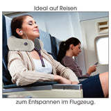 VITALmaxx Massagekissen Nacken 3V anthrazit/grau für entspannte Reisen mit individuell regelbarer Vibrationsintensität.