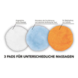 MAXXMEE Massagegerät Anti-Cellulite weiß/rosegold mit 3 Pads für sanfte Massage, Hautstraffung und Cellulite-Bekämpfung.