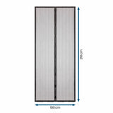 Hoberg Tür-Insektenschutz 100 x 210 cm mit Magnetverschluss, selbstklebend, höhenverstellbar, anthrazitfarben und luftdurchlässig.