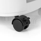 Hoberg Luftkühler mit Peltier-Element schwarz/weiß mit beweglichem, feststellbarem Rollenfuß für einfache Handhabung und Stabilität.