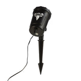 W:O:A LED-Motivstrahler mit Logo, projiziert rotierende Skulls, Erdspieß, 3 Geschwindigkeitsstufen, Fernbedienung, 3m Kabel.