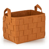 N8WERK Filz-Aufbewahrungstasche M - 35 x 25 x 25 cm - Rost, stabiler, faltbarer Filzkorb mit Tragegriffen für vielseitige Nutzung im Haushalt.