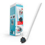 EASYmaxx WC-Bürste - 2 in 1-Klick-System, weiß/schwarz, mit silikonbeschichtetem Bürstenkopf und integriertem WC-Spülstein für Hygiene.