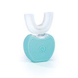 MAXXMEE Schall-Zahnbürste weiß/türkis mit 360°-Borsten, LED-Blaulicht und Vibration für schnelle Zahnreinigung und Massage.