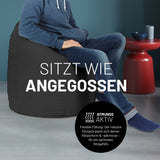 LUMALAND Luxury XL Sitzsack stylischer Beanbag - 120L Füllung in Schwarz, bequemer und flexibler Sitzsack für modernes Wohnen.