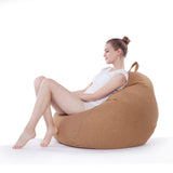 LUMALAND Comfort Line XXL Sitzsack braun mit EPS-Perlen-Füllung, 100x120x50 cm, ergonomisch und komfortabel für drinnen.