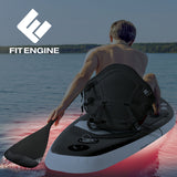FitEngine Trip SUP-Board Set (Allrounder) - 12'- aufblasbares SUP mit Kajak-Sitz und LED-Beleuchtung für komfortables Paddeln bis 160 kg.