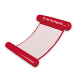 VfB Stuttgart Wasserhängematte mit Tragefunktion 119 cm rot, aufblasbar mit Nacken- und Kniestütze, offizielles Lizenzprodukt.