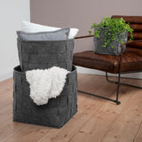 N8WERK Filz-Aufbewahrungskorb S - 24x24x24 cm, Dunkelgrau, faltbar, strapazierfähig, moderner Scandi-Stil, bodenschonend, vielseitig im Haushalt.