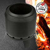 LANDMANN Raucharmer Feuerkorb Ø 50 cm, rund, schwarz – wetterfest, doppeltwandig, 3 Beine, Belüftung, sicher für Terrasse und Garten.