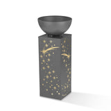 EASYmaxx LED-Dekosäule mit Pflanzschale, Beton-Optik Sternschnuppe, LED-Beleuchtung und Pflanzschale für Indoor und Outdoor.
