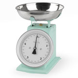 GOURMETmaxx Küchenwaage Retro in Mint, mechanisch, 5 kg Kapazität, Zuwiegefunktion, manuell justierbar, ohne Batterien.