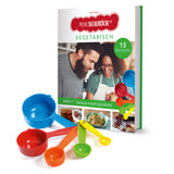 Kinderleichte Becherküche Set inkl. Messbecher-Set - Band 7 - Vegetarisch mit 15 Rezepten und farbigen Messbechern zum einfachen Abmessen.