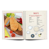 Kinderleichte Becherküche Set inkl. Messbecher-Set zeigt Rezeptseite für Baguette mit Zutaten und Backanleitung.