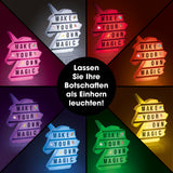 EASYmaxx LED-Leuchtkasten Einhorn mit 173 Buchstaben & 150 Moodjis, individuell beleuchtbar in verschiedenen Farben, kabellos oder per USB.