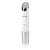 VITALmaxx Massagegerät Augen mit Mikrostromvibration und Wärme in Silber/Weiß für entspannende Augenmassage und kabellosen Betrieb.