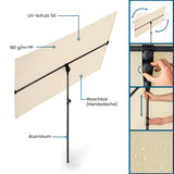 Hoberg flexibler Sonnenschirm - Beige mit UV-Schutz 50, höhenverstellbar, waschbar und robustem Aluminiumgestell.