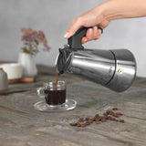 BEEM ESPRESSOMAKER - Espressokocher 6 Tassen aus Edelstahl, Aromatischer Espresso einfach zubereitet, geeignet für alle Herdarten.