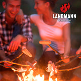 LANDMANN Feuerkorb Cube aus massivem Stahl mit Netzoptik und Funkenschutz für sicheren Grillspaß im Garten oder auf der Terrasse.