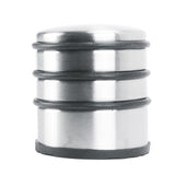 Oxid7® Edelstahl Türstopper Chrom-Design hoch 2 Stück mit drei Gummiringen und rutschfester Gummifläche für jeden Boden.