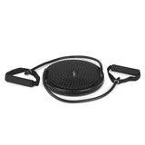 MAXXMEE Multitrainer Rotation Disk mit Expanderbändern schwarz, 25 cm, für Ganzkörpertraining und Balance mit Massage-Noppen.