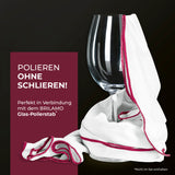 BRILAMO Glas-Poliertuch - 2er-Set, besonders weich für schlierenfreies Polieren und schnelle Reinigung aller Gläser, waschbar bei 60°.