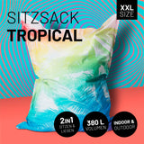 LUMALAND Sitzsack Classic XXL (380 L) – Special Edition Tropical Regenbogen, 2in1 Sitz- & Liegemöbel für indoor & outdoor.