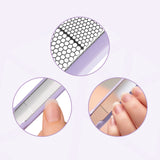 MIWIAM Nagelfeile für Finger- und Fußnägel - flieder mit rostfreiem, flexiblem Design und feiner Gitterstruktur für glattes Finish