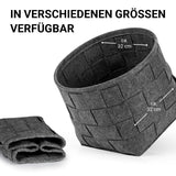 N8WERK Filz-Aufbewahrungskorb M - 32 x 32 x 32 cm - Dunkelgrau, faltbarer und vielseitiger moderner Filzkorb in Scandi Style.