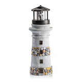 EASYmaxx Solar-Leuchte Leuchtturm - Stein-Optik mit weißer LED, Dämmerungssensor und kabelloser Platzierungsmöglichkeiten.