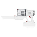 CLEANmaxx Akku-Zyklon-Staubsauger Pro - 22,2 Volt weiß/rot mit langlebigem Akku und automatischer Schmutzgraderkennung.