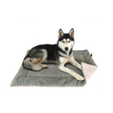 FLUFFINO® Hundedecke/Hundekissen Wildlederimitat Größe L 104x68 cm grau mit weicher, flauschiger Oberfläche für Hunde wie Husky.