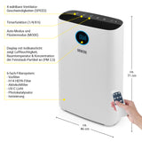 N8WERK HEPA H14 Luftreiniger L mit 6-fach-Filtersystem, Display, 6 Lüftermodi und Timerfunktion zur Luftreinigung für Allergiker.