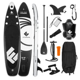 FitEngine SUP Allrounder/Racer/Junior 8' - 12'' Set mit Board, Pumpe, Finnen, Drybag, Handyschutzhülle und Zubehör in Drop-Stitch Qualität.
