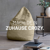 LUMALAND Luxury XL Sitzsack stylischer Beanbag beige mit 120L Füllung, komfortabel für modernes Wohnen und Entspannung.