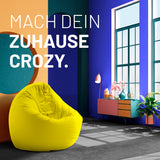 LUMALAND Sitzsack Drops (300 L) in Gelb, modern und bequem, ideal für In- & Outdoor, pflegeleicht und langlebig.