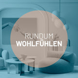 LUMALAND Interior Line Sitzsack-Lounge rund, 320l Füllung, 90x50 cm, Aqua, weicher Sitzsack im leinenartigen Material für Innenräume.