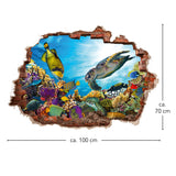 MAXXMEE Wandtattoo 3D "Meeresleben" mit natürlichem 3D-Effekt, haftend auf glatten, fettfreien Oberflächen, zeigt buntes Meeresleben.