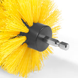 CLEANmaxx Bürstenaufsatz-Set für Bohrmaschine - 10-tlg., gelber Reinigungsaufsatz für glatte Oberflächen und schwer zugängliche Stellen.