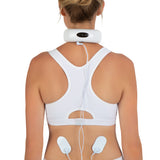 MAXXMEE Nacken-Massagegerät EMS in Weiß/Schwarz mit 16 Intensitätsstufen, ergonomisch, kabellos, für Nacken- und Rückenentspannung.