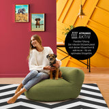 LUMALAND Interior Line Sitzsack-Lounge Lime in Leinenoptik, 320l Füllung, 90x50 cm, bequem und flexibel für jeden Innenbereich.