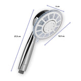 EASYmaxx Duschkopf LED mit bunter Duschzeit-Anzeige, Wasserkraft, verchromt, 2 Strahlarten, passend für 1/2" IG Duschschläuche.