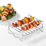 GOURMETmaxx Grillrost Edelstahl für die Heißluft-Fritteuse 2,6 l zum Braten von Fleisch, Fisch und Gemüse.