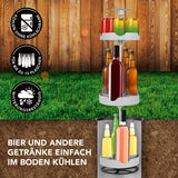 MAXXMEE Flaschenkühler Outdoor grau – kühlt bis zu 13 Flaschen ohne Kühlschrank, wetterbeständig, ideal für Gartenpartys und Grillen.