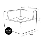 LUMALAND Sitzsack-Sofa Ecke Apfelgrün, 81x81x70 cm, leicht 8,5 kg, kombinierbar mit modularem System, extrastark und pflegeleicht.
