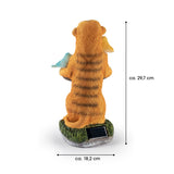 EASYmaxx Solarleuchte Erdmännchen als Vogeltränke mit Solarpanel, zwei Vögeln und integrierter Beleuchtung, ca. 29,7 x 18,2 cm groß.