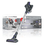 CLEANmaxx Akku-Zyklon-Staubsauger mit 3-fach-Filter, Power Rotation Düse, anthrazit/blau, kabellos, 40 Min. Laufzeit, 22,2 V Akku.