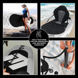 FitEngine Trip SUP-Board Set (Allrounder) 10'8'' Beton mit Kajaksitz, Pumpe, Leash und praktischer Aufbewahrungstasche.