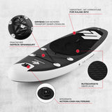 FitEngine Trip SUP-Board Set (Allrounder) - 10' inkl. Kajak-Sitz, LED-Beleuchtung, rutschfeste Oberfläche und Action-Cam-Halterung.