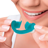 bruXane 2go - Zahnschiene mit Biofeedback in Türkis zur Reduktion von Zähneknirschen und verbessertem Schlafkomfort.